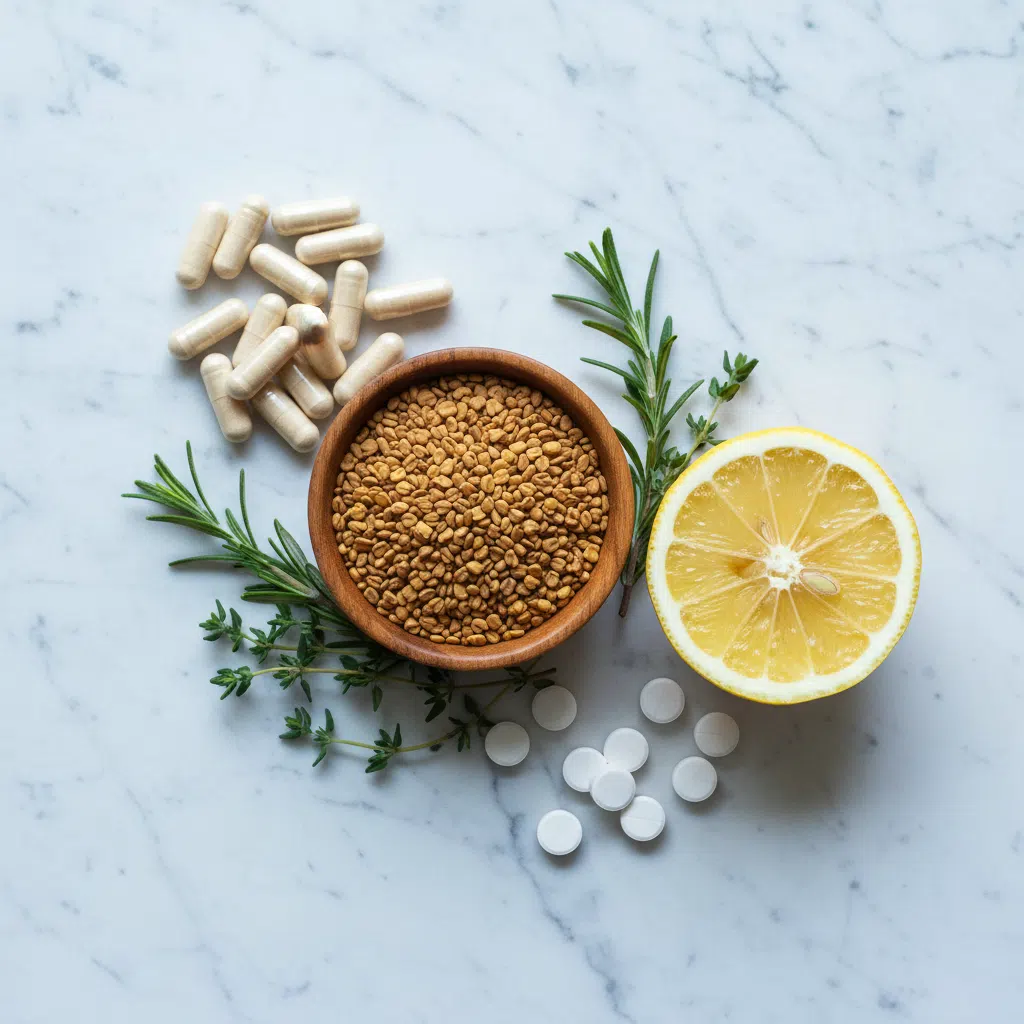 Natural botanical ingredients - fenugreek, zinc, L-arginine supplement for men
